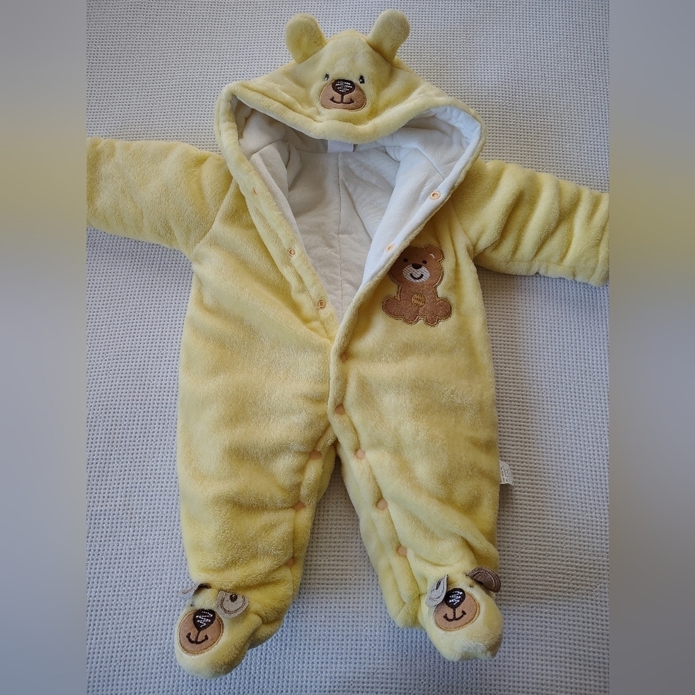 Yellow Bear-Themed Kids One Piece Size 3M